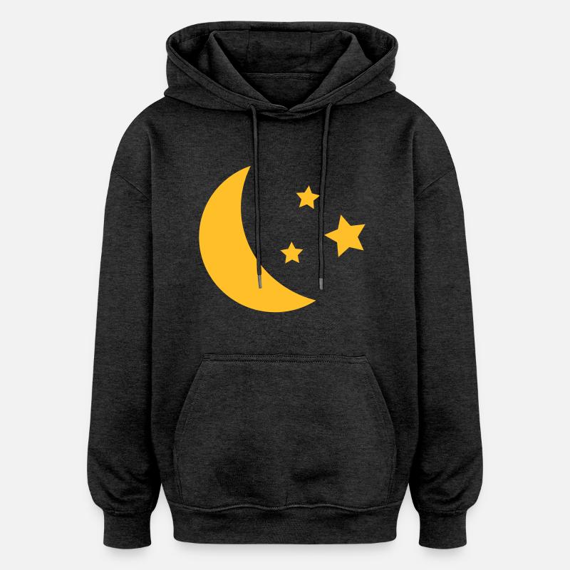 lune - Sweat à capuche oversize unisexe - charbon