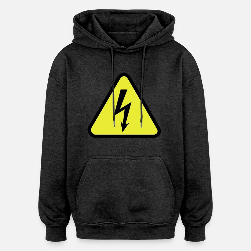 électricité - Sweat à capuche oversize unisexe - charbon