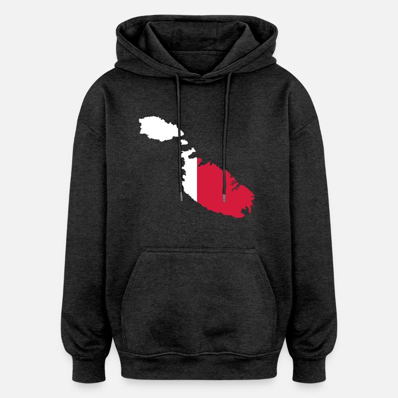 Malte - Sweat à capuche oversize unisexe - charbon