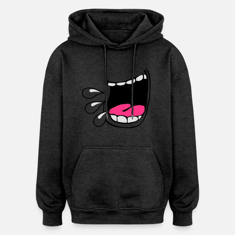 bouche crier crier - Sweat à capuche oversize unisexe - charbon