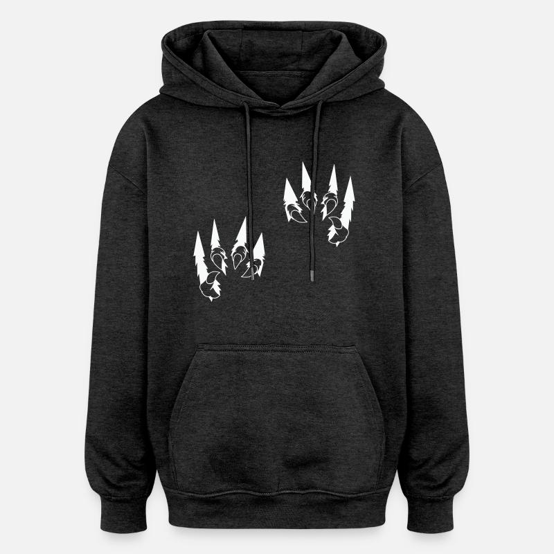 Griffes d’animaux - Sweat à capuche oversize unisexe - charbon
