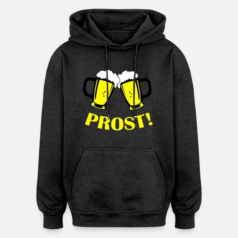 Santé de la bière - Sweat à capuche oversize unisexe - charbon