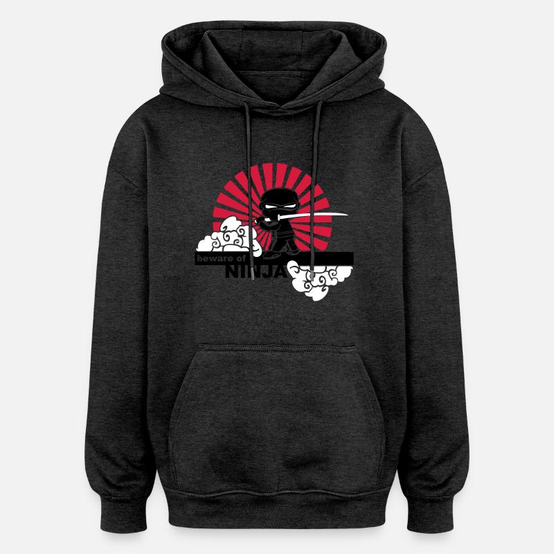 Ninja - Sweat à capuche oversize unisexe - charbon