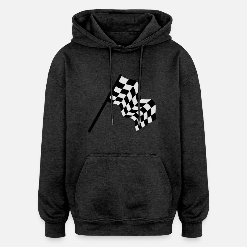 la course automobile - Sweat à capuche oversize unisexe - charbon