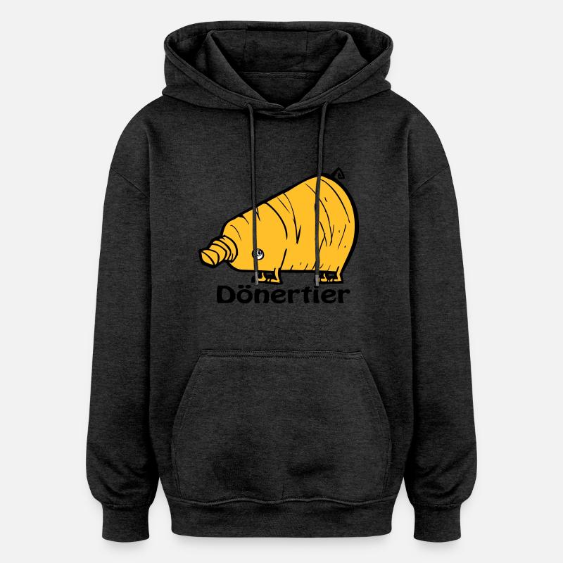 Dönertier - Oversized Unisex Hoodie - charcoal grey