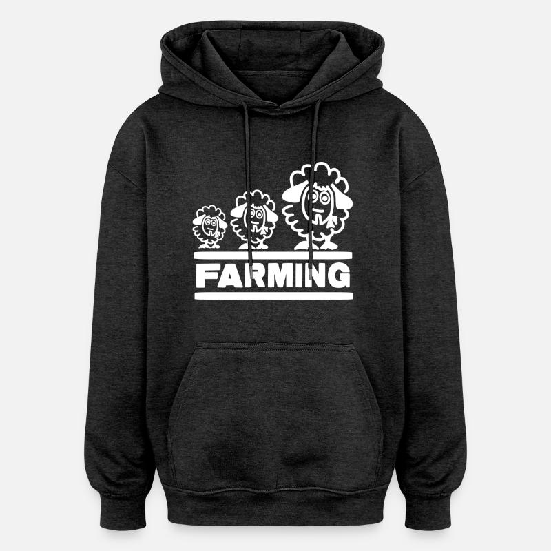 Farmer Evolution Mouton - Sweat à capuche oversize unisexe - charbon