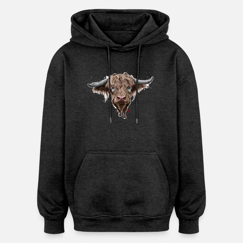 Sketchy Buffle - Sweat à capuche oversize unisexe - charbon
