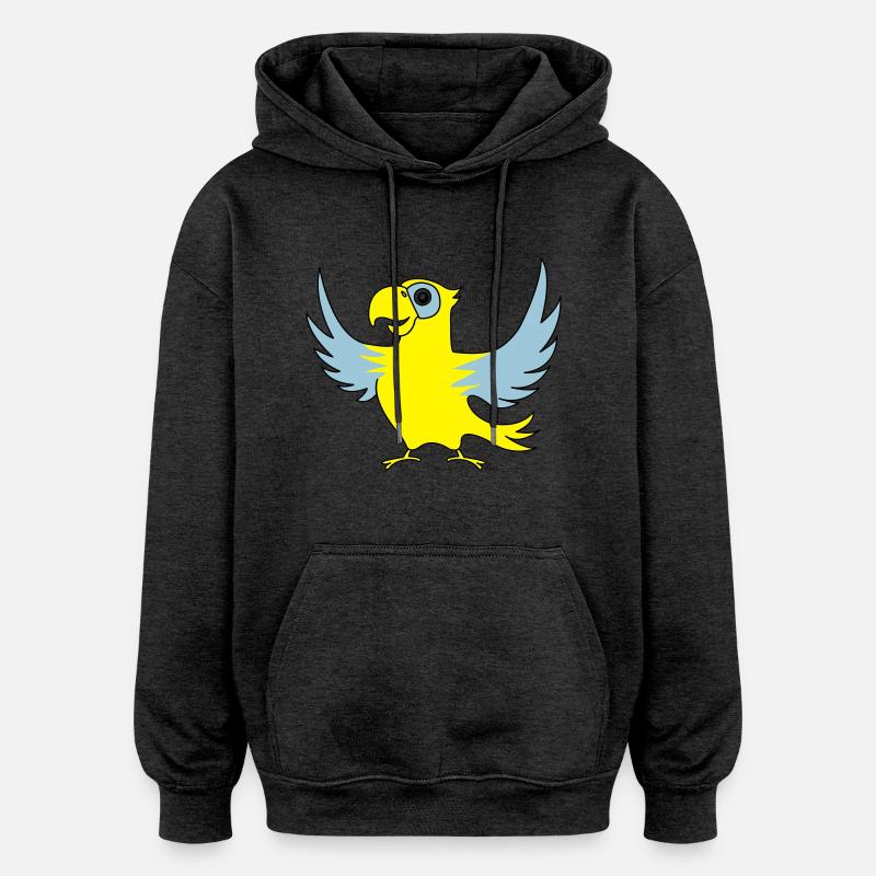 papagei_02 - Sweat à capuche oversize unisexe - charbon