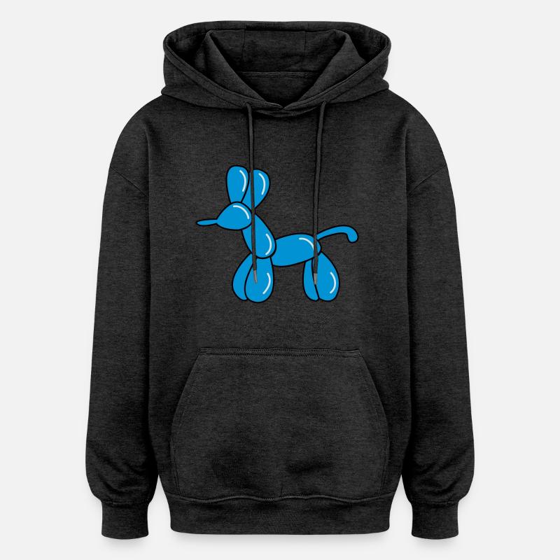 ballon_hund - Sweat à capuche oversize unisexe - charbon