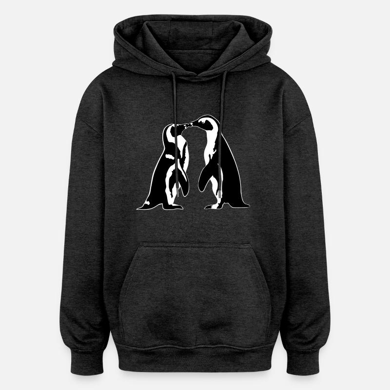 Verliebte Pinguine - Oversized Unisex Hoodie - Anthrazit
