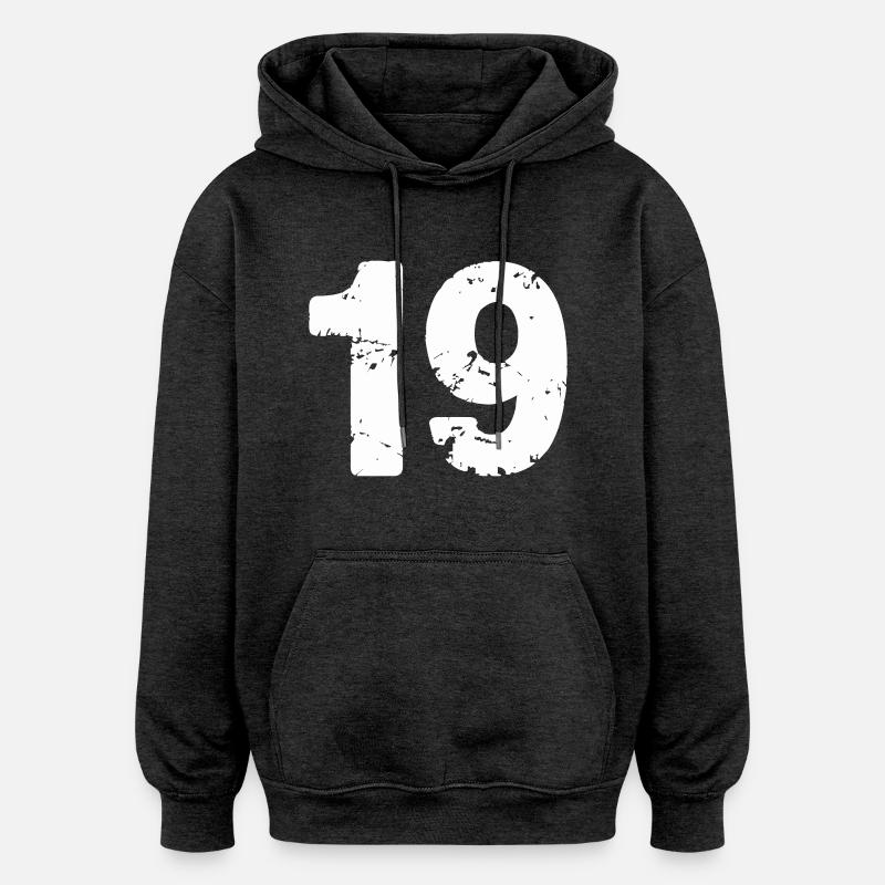 19 - Sweat à capuche oversize unisexe - charbon