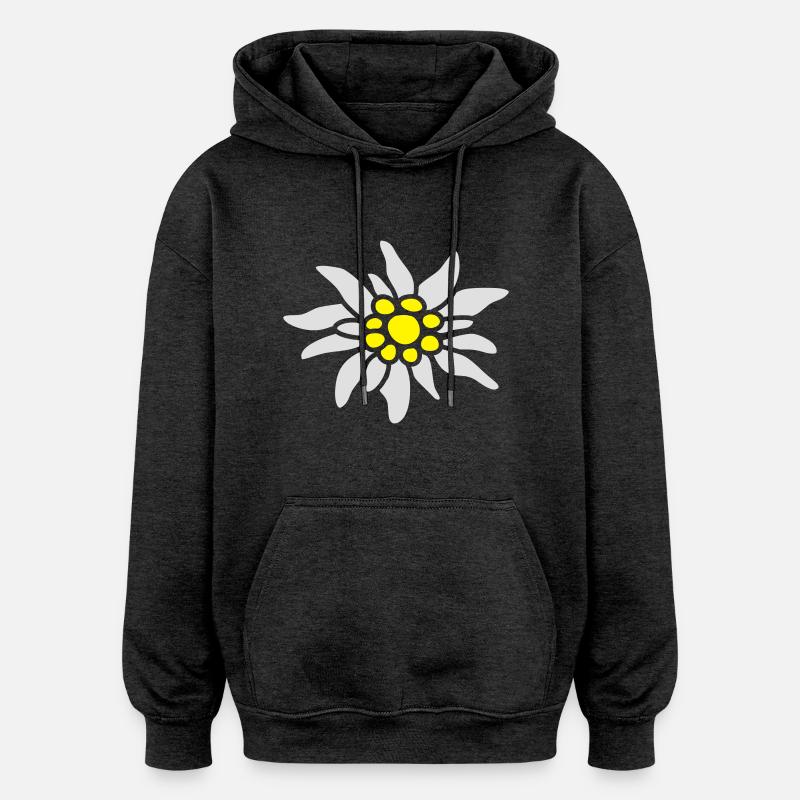 Edelweiß (2c) - Sweat à capuche oversize unisexe - charbon