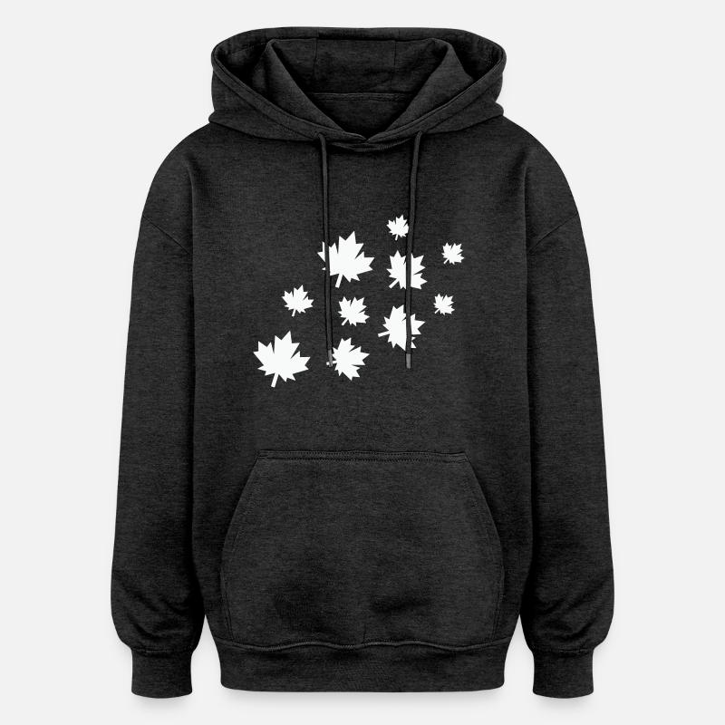Feuilles d’érable - Sweat à capuche oversize unisexe - charbon