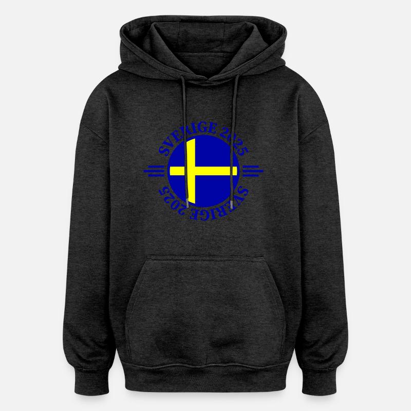 Suède 2025 Sverige - Sweat à capuche oversize unisexe - charbon