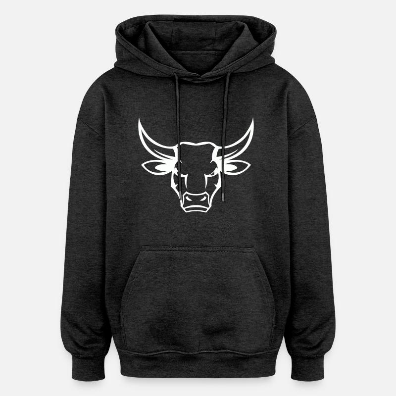 Taureau Taureau - Sweat à capuche oversize unisexe - charbon