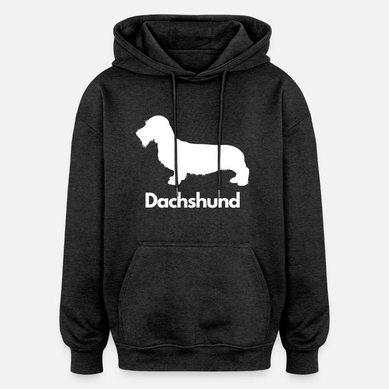 Dachshund, Dackel, Teckel, Rauhaardackel - Oversized Unisex Hoodie - Anthrazit