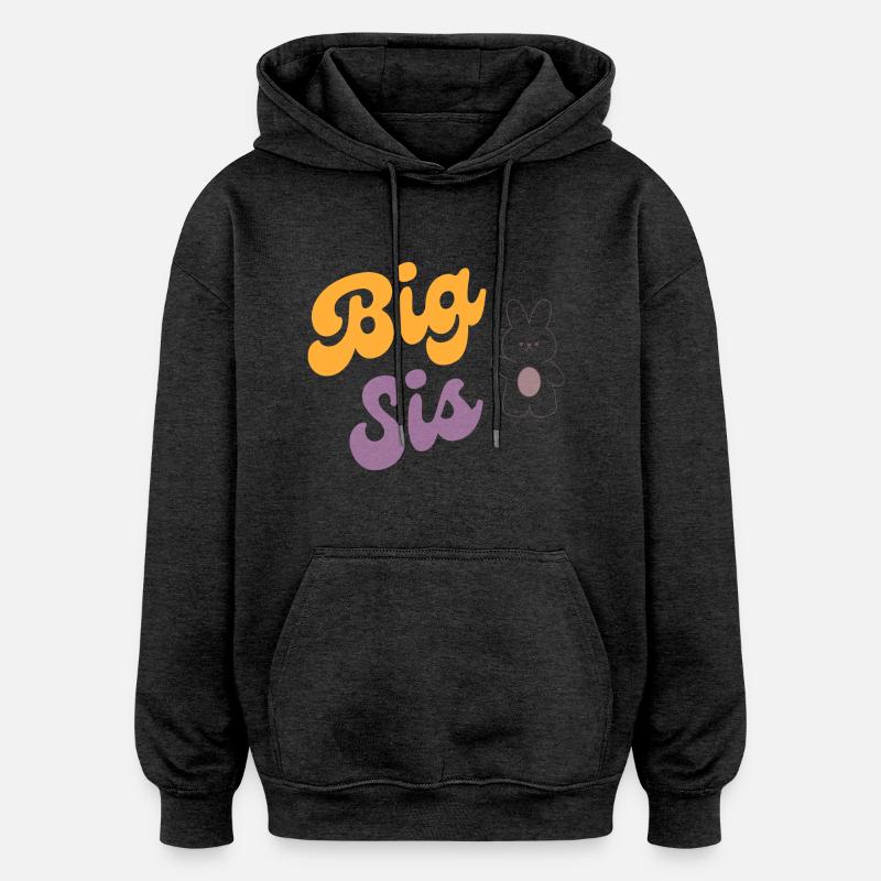 GRAND SIS - Sweat à capuche oversize unisexe - charbon