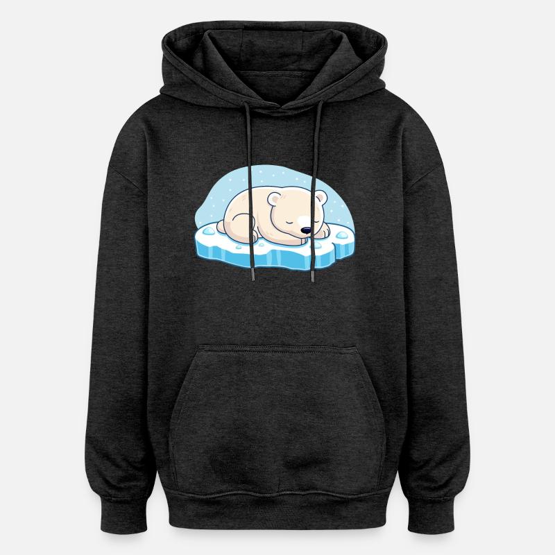 Schlafender Eisbär - Oversized Unisex Hoodie - Anthrazit