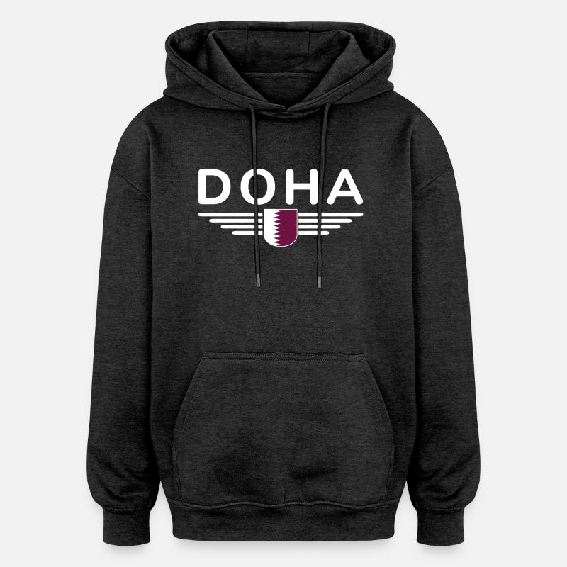 Doha Design – Élégant et unique - Sweat à capuche oversize unisexe - charbon