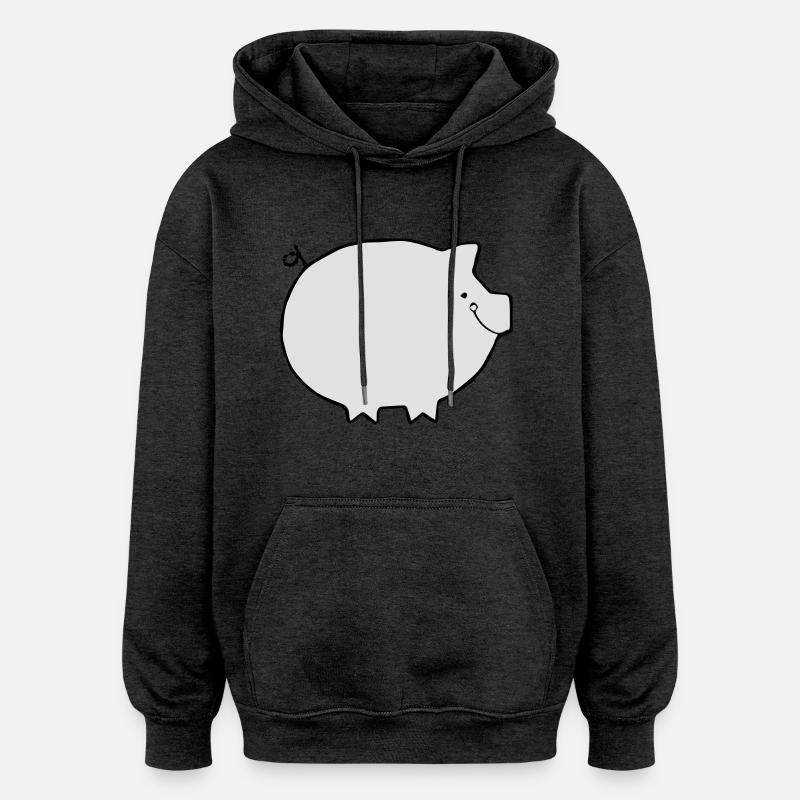 pig - Sweat à capuche oversize unisexe - charbon