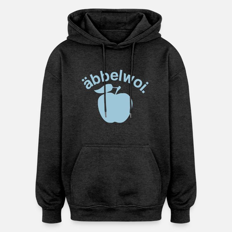 Äbbelwoi - Bembel - cidre - Francfort - Sweat à capuche oversize unisexe - charbon
