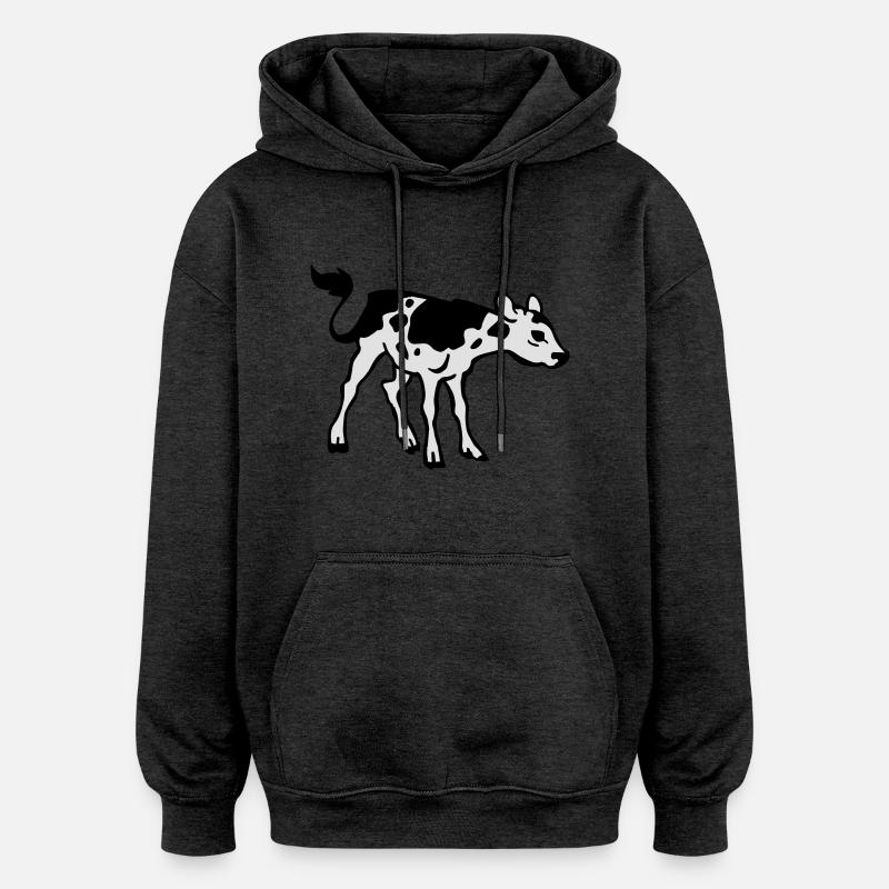 Veau - Sweat à capuche oversize unisexe - charbon