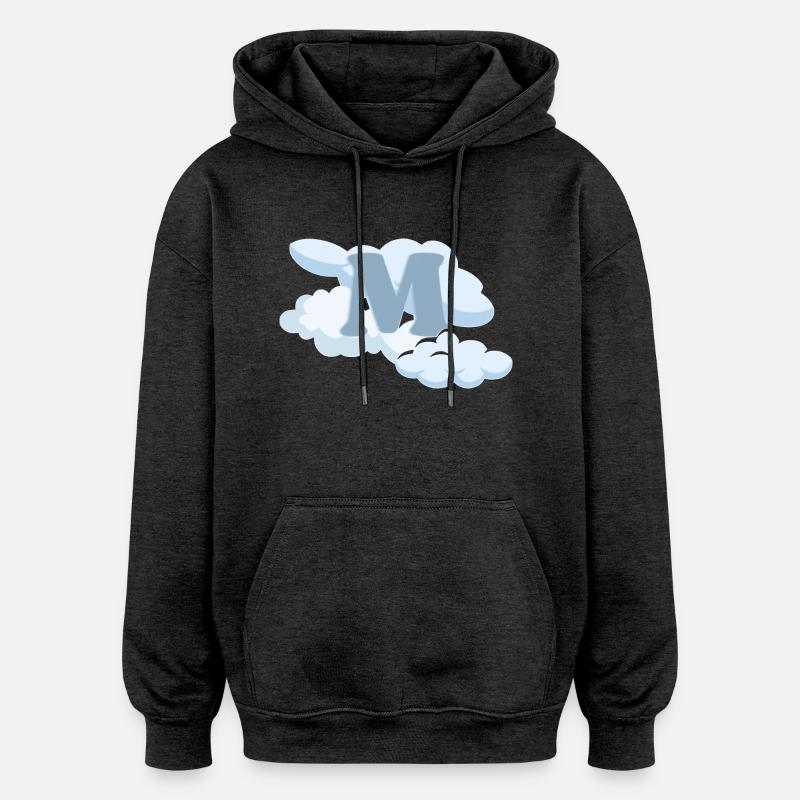 Lettre M Bleue - Sweat à capuche oversize unisexe - charbon