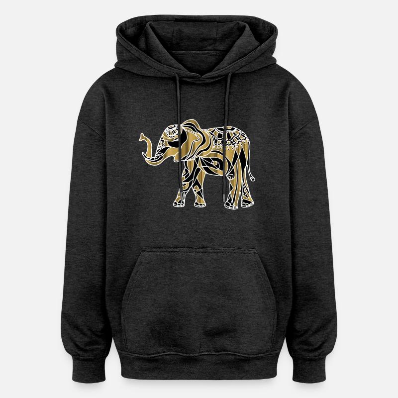 Éléphant - Sweat à capuche oversize unisexe - charbon