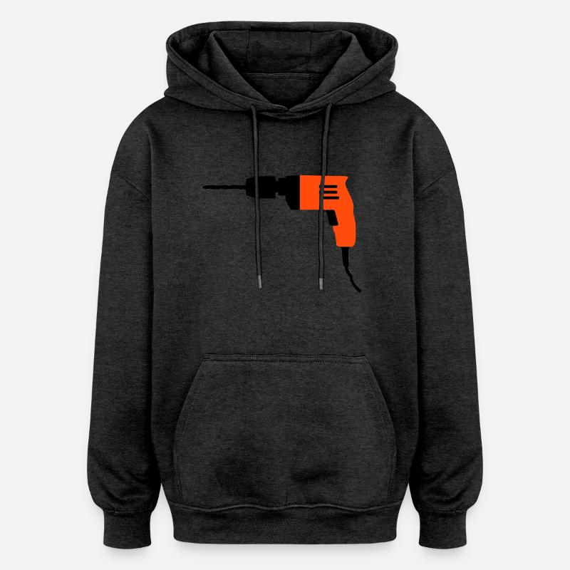 outils - Sweat à capuche oversize unisexe - charbon
