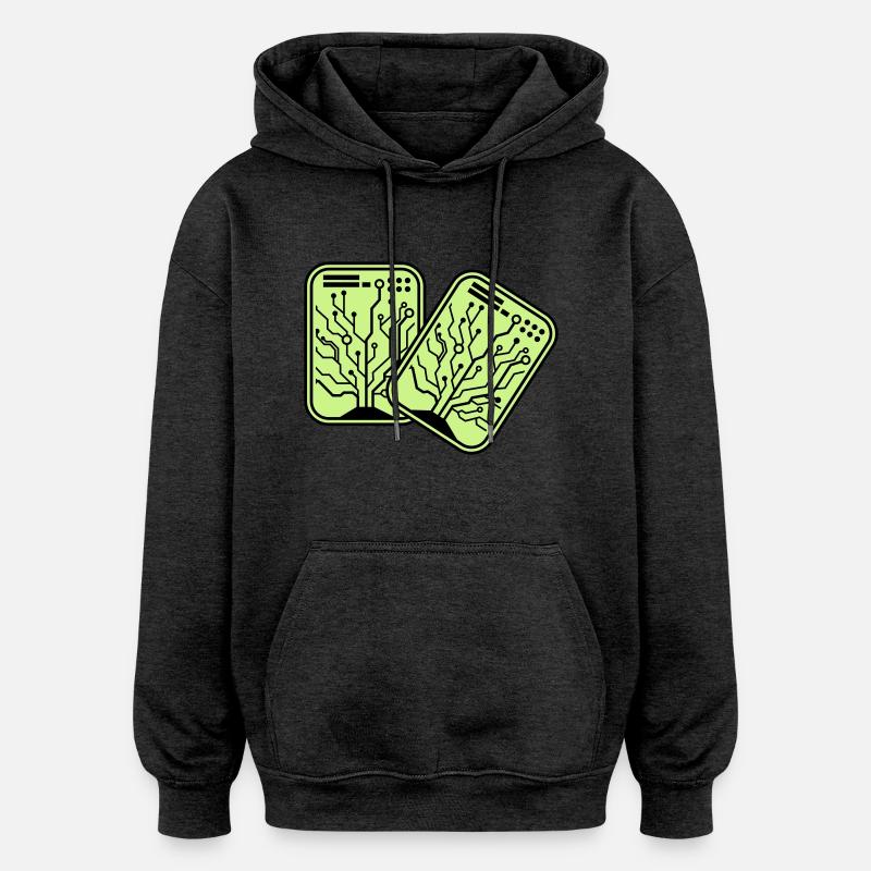 Micro Chip 2 - Oversized Unisex Hoodie - charcoal grey