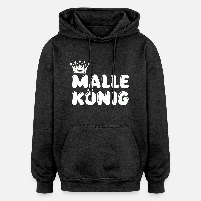 Malle König - Sweat à capuche oversize unisexe - charbon