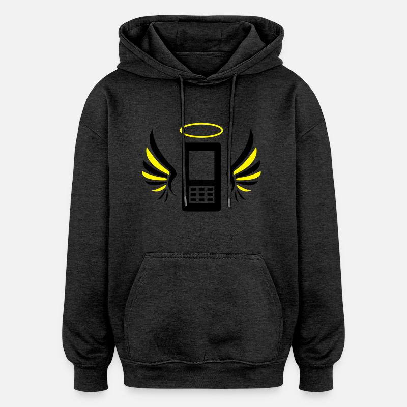 smartphone_engel_02 - Sweat à capuche oversize unisexe - charbon