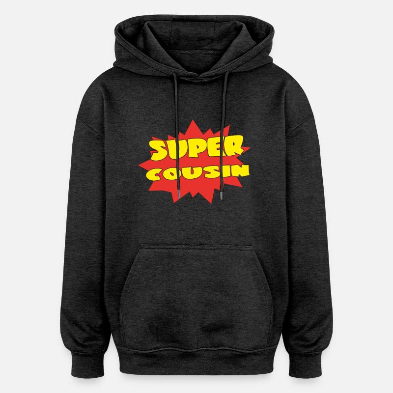 Super COUSIN - Sweat à capuche oversize unisexe - charbon