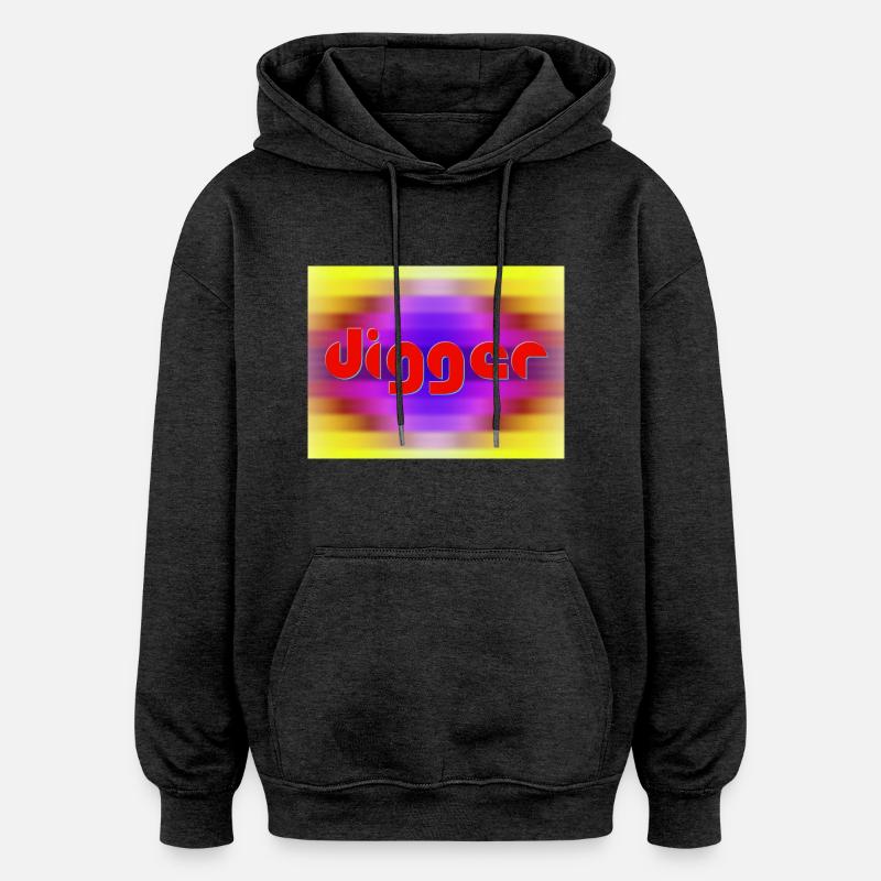 Bêcheur - Sweat à capuche oversize unisexe - charbon