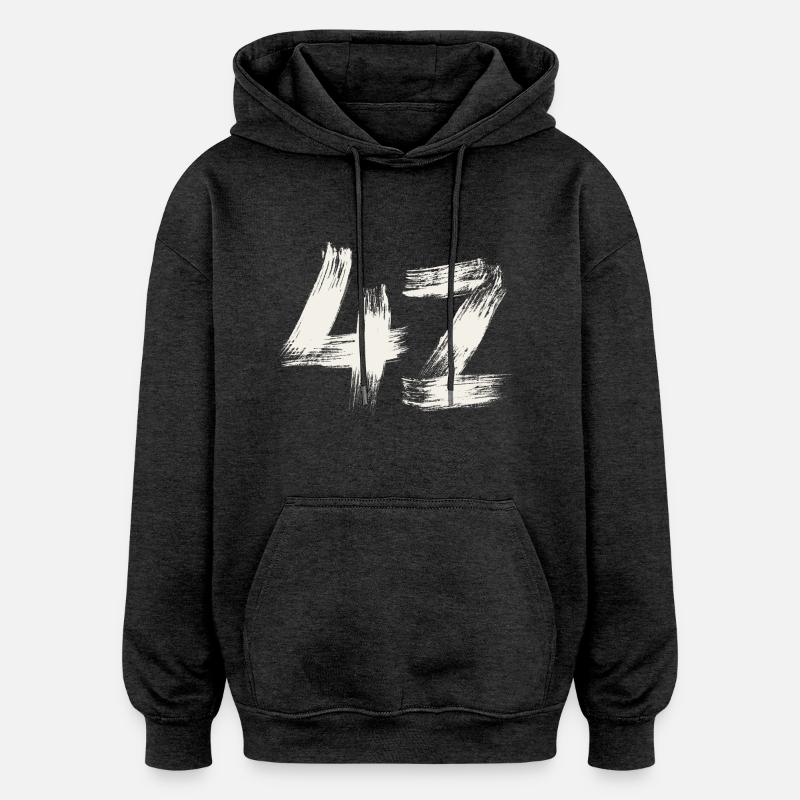 42 - Sweat à capuche oversize unisexe - charbon