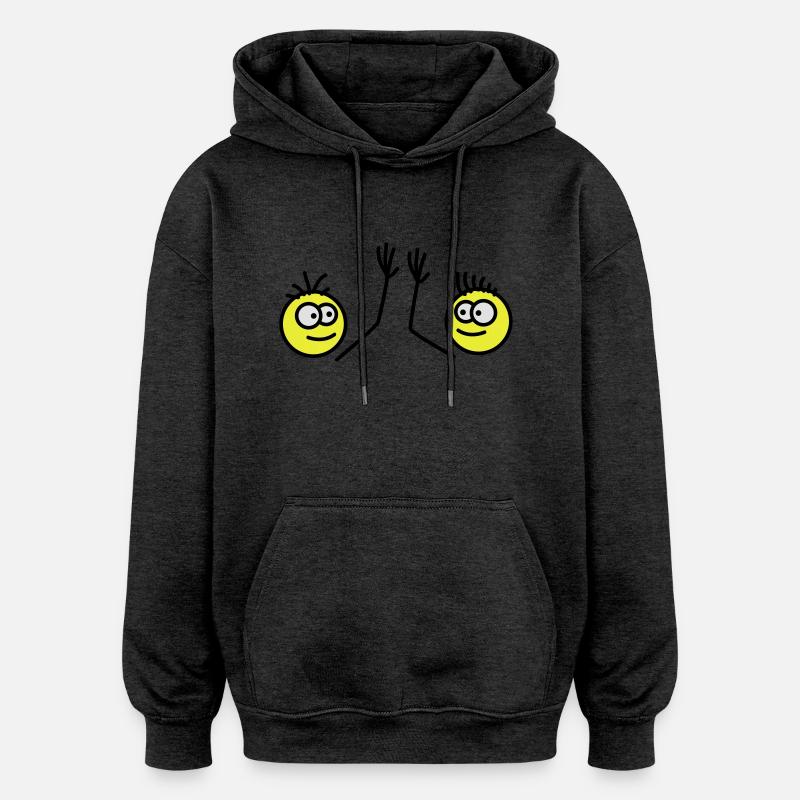 Bros - Sweat à capuche oversize unisexe - charbon