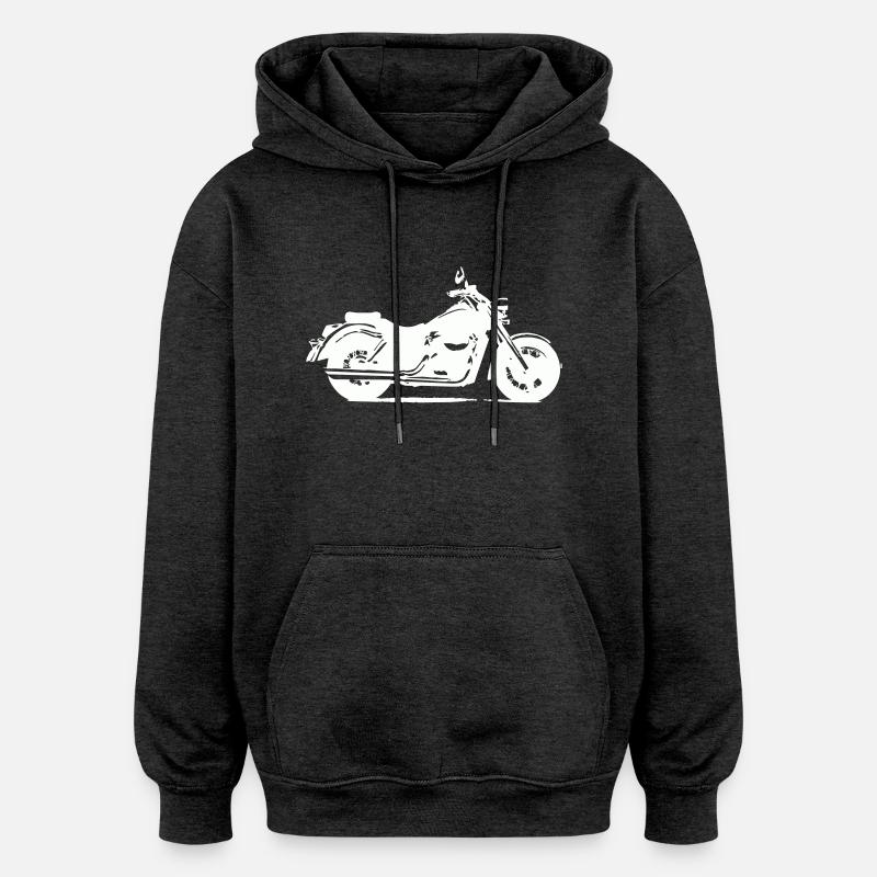 Motocyclette - Sweat à capuche oversize unisexe - charbon