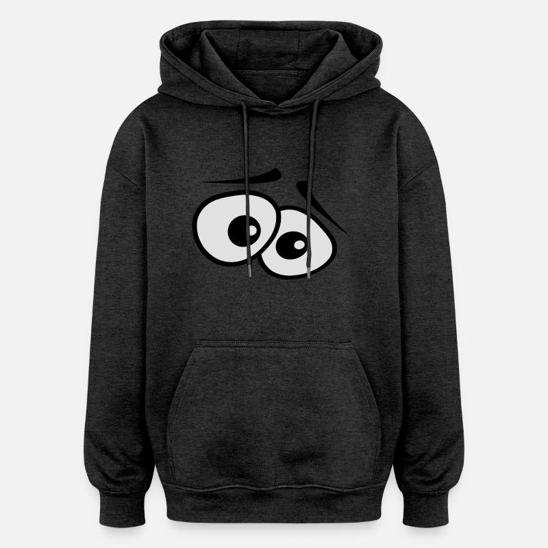 angstaugen_2c - Sweat à capuche oversize unisexe - charbon