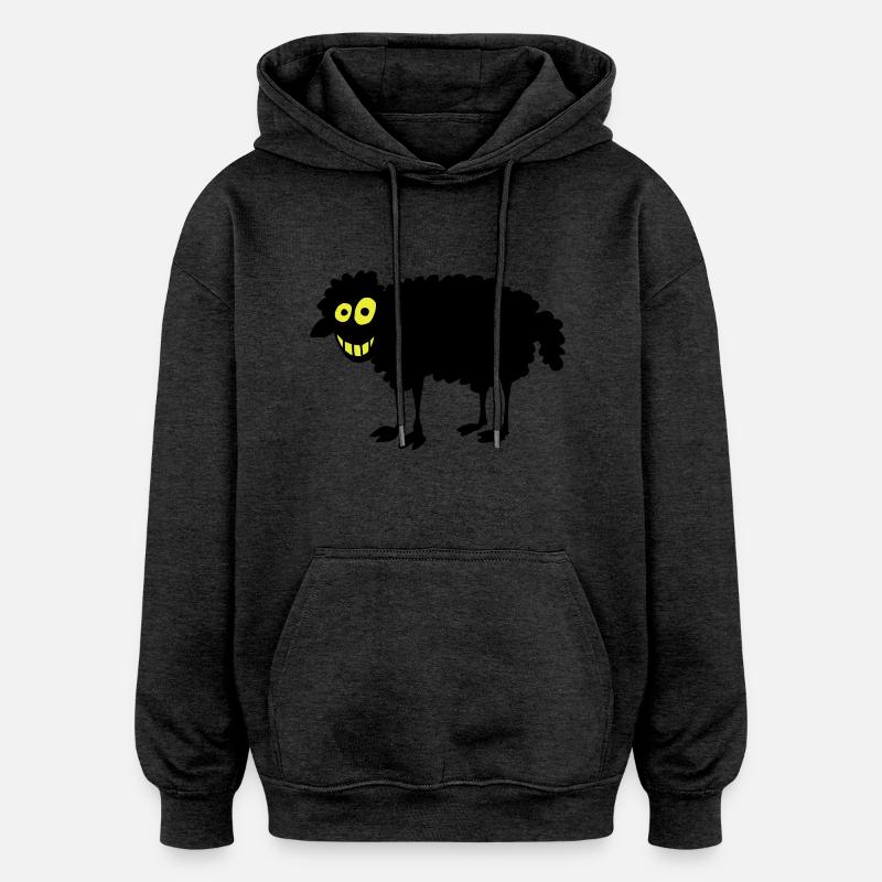 Black Sheep - Sweat à capuche oversize unisexe - charbon