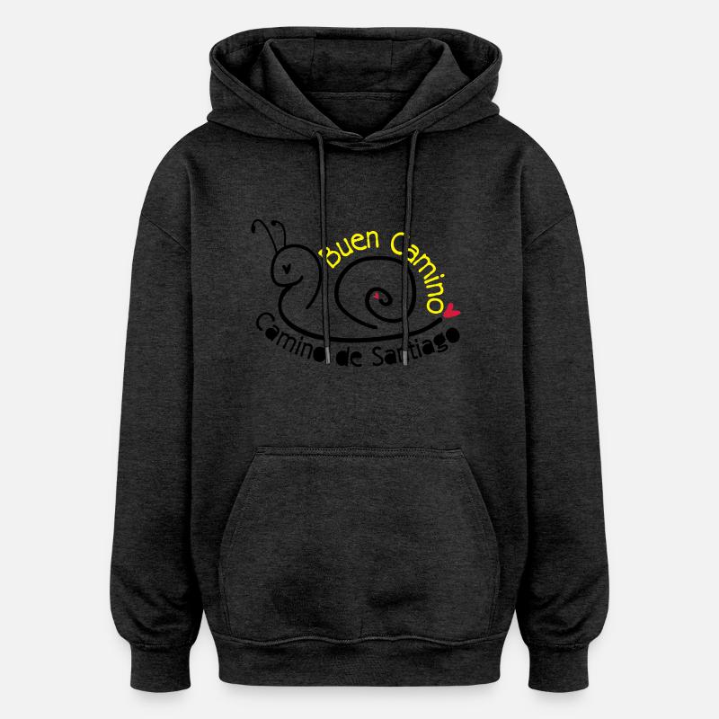 Camino de Santiago escargot - Sweat à capuche oversize unisexe - charbon
