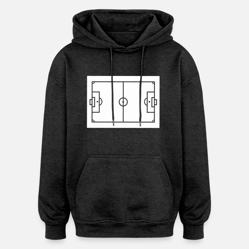 Terrain de football - Sweat à capuche oversize unisexe - charbon