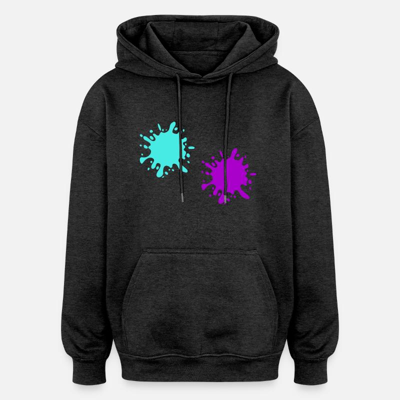 Éclaboussures de peinture - Sweat à capuche oversize unisexe - charbon
