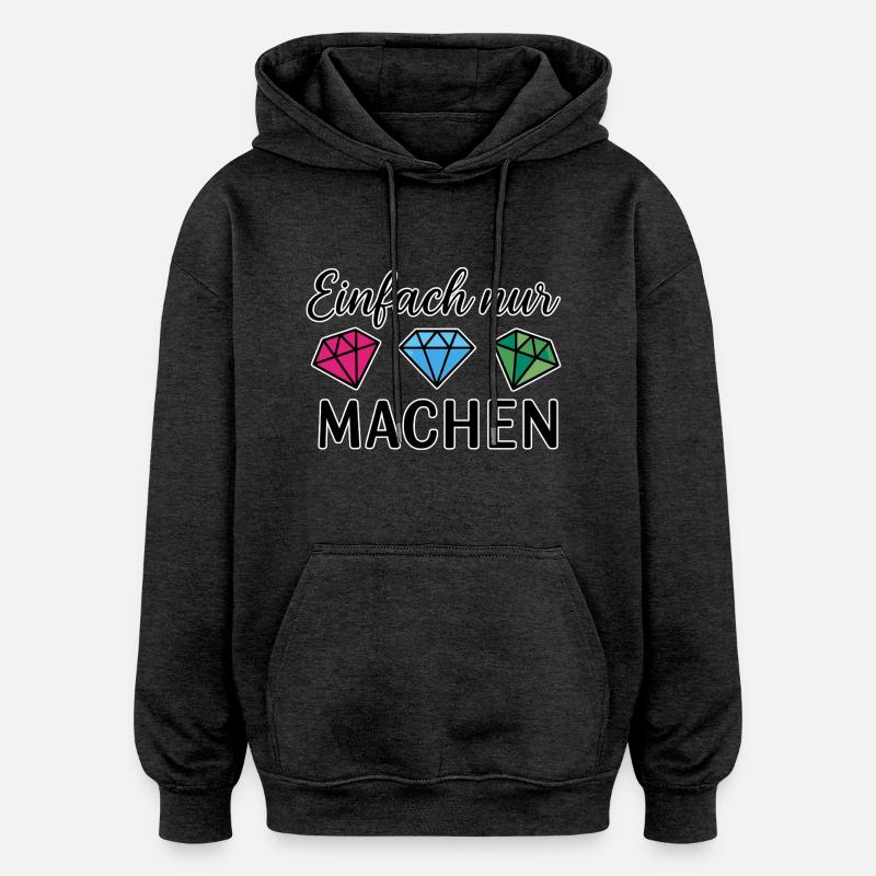 Fais-le - Sweat à capuche oversize unisexe - charbon
