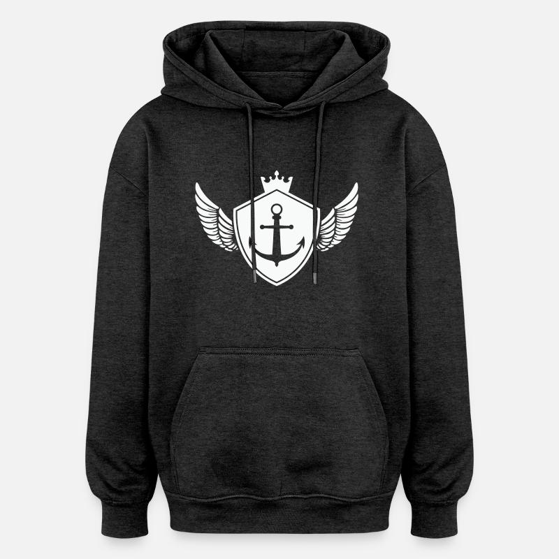 anker wappen - Oversized Unisex Hoodie - Anthrazit
