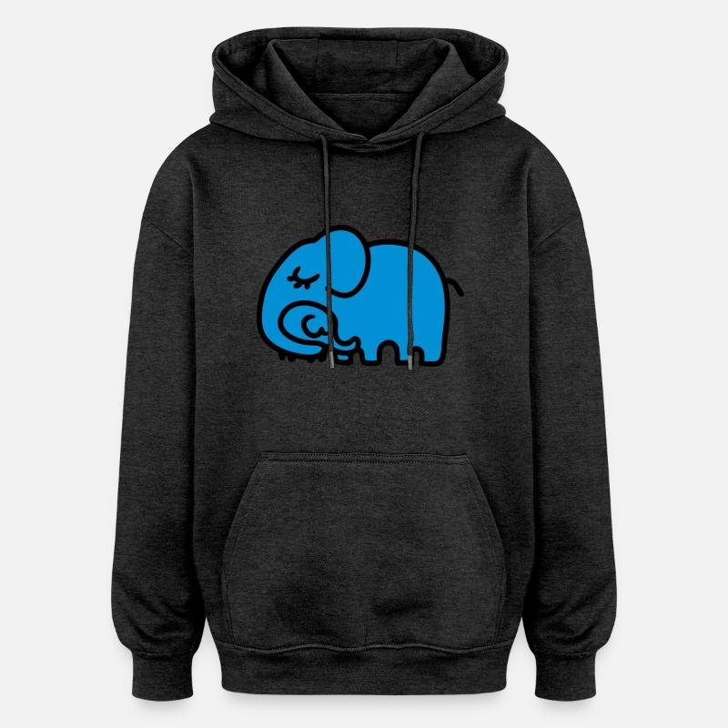 Mutter - Kind Elefant - Oversized Unisex Hoodie - Anthrazit