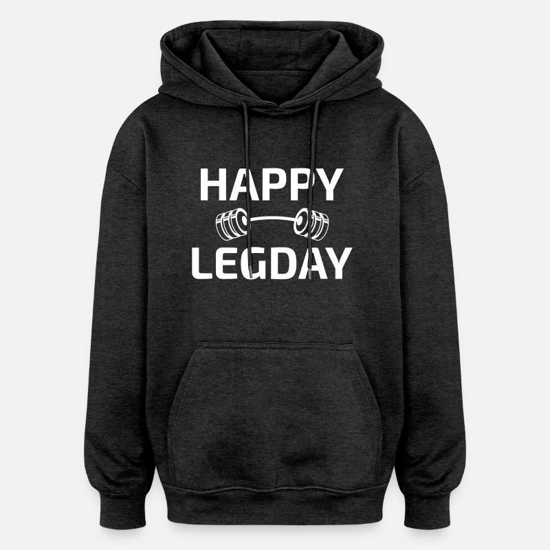 Joyeux anniversaire blanc - Sweat à capuche oversize unisexe - charbon