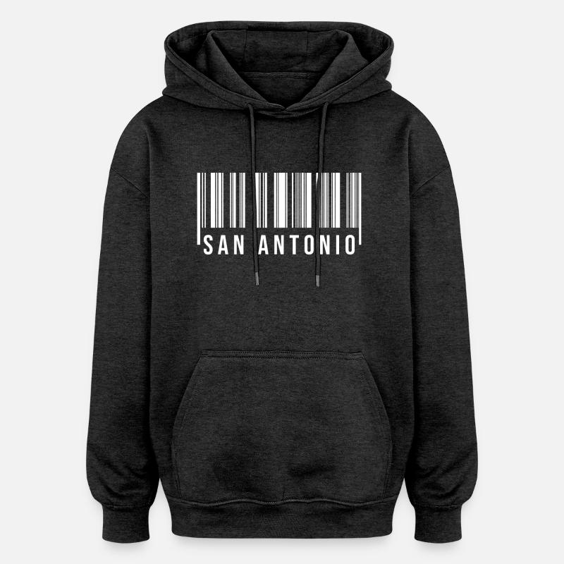 San Antonio Barcode - Oversized Unisex Hoodie - Anthrazit