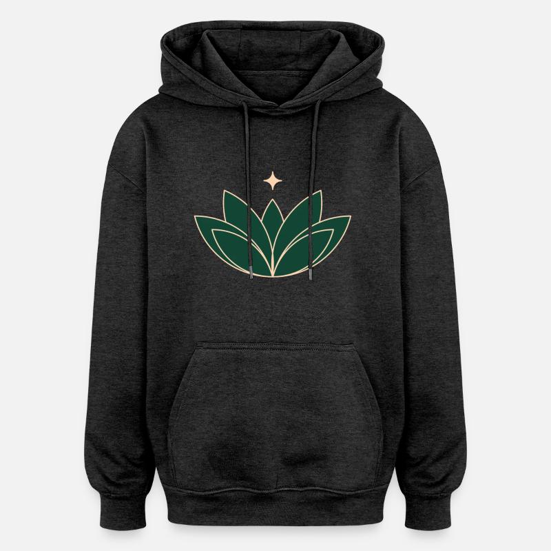 Lotus Fleur de lotus - Sweat à capuche oversize unisexe - charbon