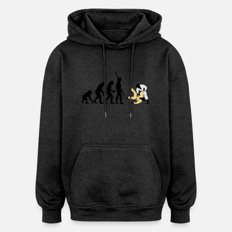 evolution_judo_a_3c - Sweat à capuche oversize unisexe - charbon