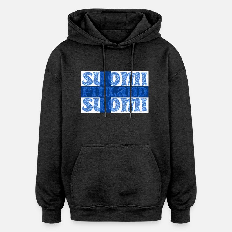 drapeau Finlande Finlande - Sweat à capuche oversize unisexe - charbon